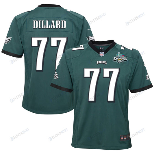 Andre Dillard 77 Philadelphia Eagles Super Bowl LVII Champions 2 Stars 2 Stars Youth Game Jersey - Black