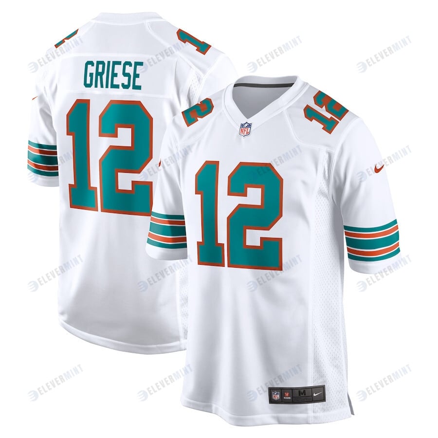 Bob Griese 12 Miami Dolphins Men Retired Jersey - White