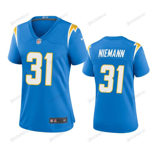 Women's Los Angeles Chargers Nick Niemann 31 Powder Blue Game Jersey