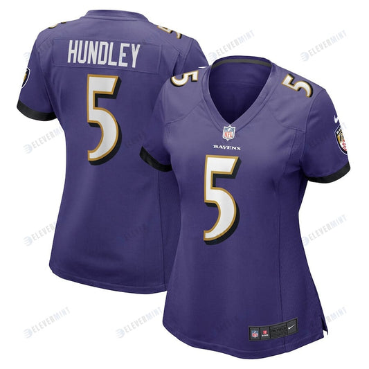 Brett Hundley 5 Baltimore Ravens Women's Home Game Player Jersey - Purple