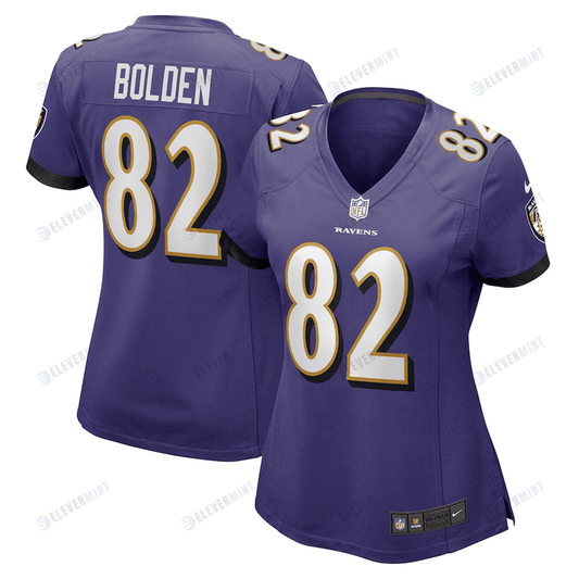 Slade Bolden 82 Baltimore Ravens Women's Player Game Jersey - Purple