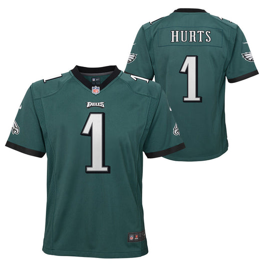 Youth Jalen Hurts Philadelphia Eagles Green Game Jersey