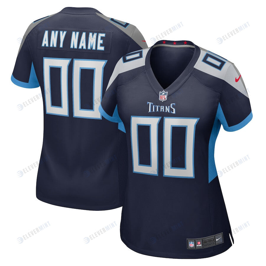 Tennessee Titans Women Custom Game Jersey - Navy