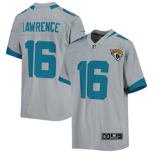 Youth Jacksonville Jaguars Trevor Lawrence Inverted Team Game Jersey Silver