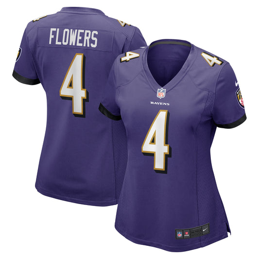 Zay Flowers Baltimore Ravens Nike Women's Team Game Jersey - Purple