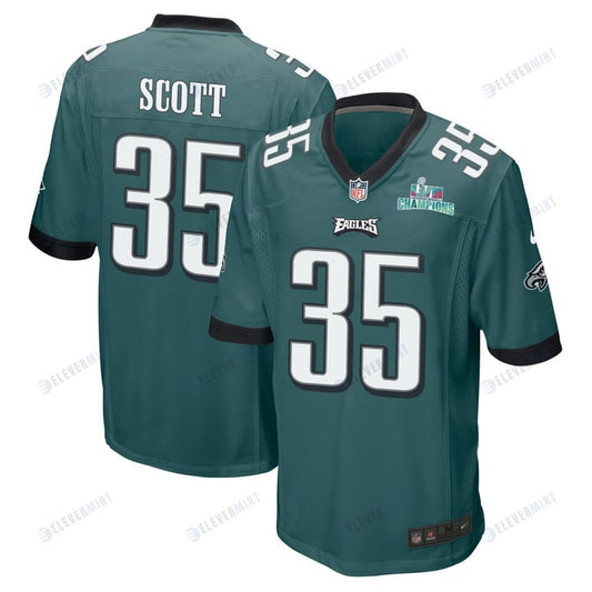 Boston Scott 35 Philadelphia Eagles Super Bowl LVII Champions Men Game Jersey - Midnight Green