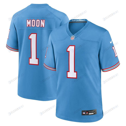 Warren Moon 1 Tennessee Titans Oilers Throwback Retired Men Game Jersey - Light Blue