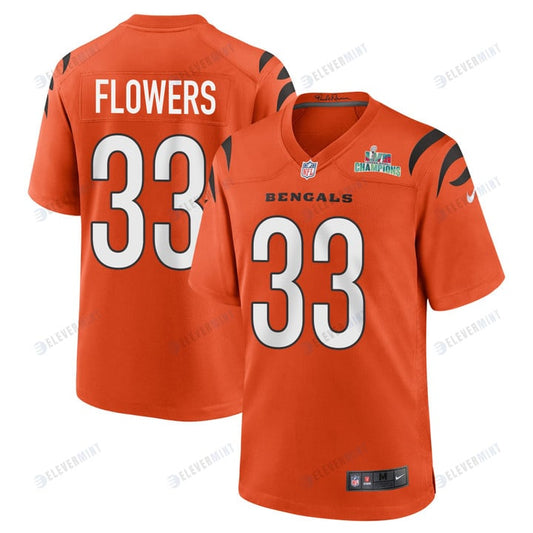 Tre Flowers 33 Cincinnati Bengals Super Bowl LVII Champions Men Alternate Game Jersey - Orange