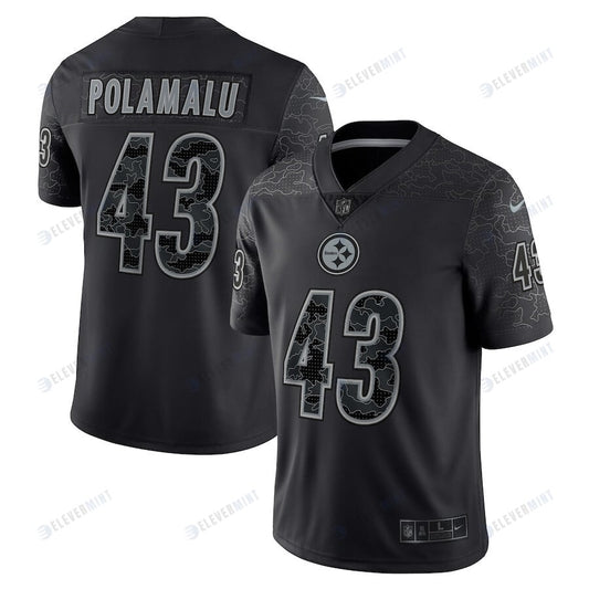 Troy Polamalu 43 Pittsburgh Steelers Retired Player RFLCTV Limited Jersey - Black