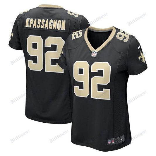 Tanoh Kpassagnon 92 New Orleans Saints Women's Game Player Jersey - Black