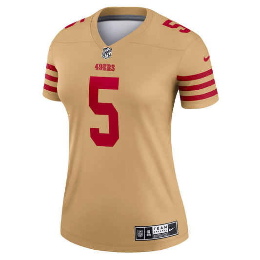 Women's Trey Lance Nike 49ers Inverted Legend Jersey - Gold