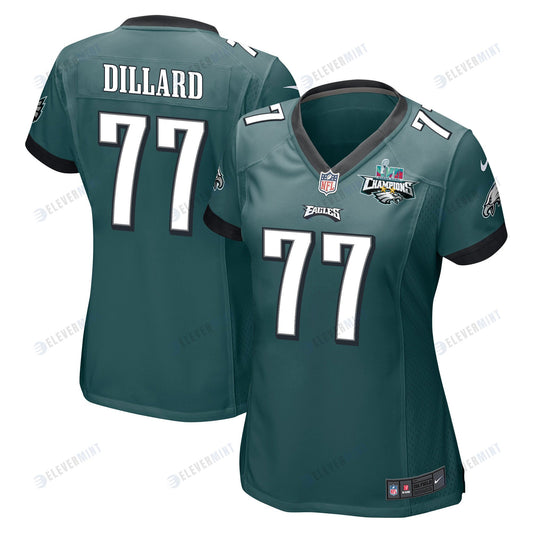 Andre Dillard 77 Philadelphia Eagles Super Bowl LVII Champions 2 Stars Women Game Jersey - Midnight Green