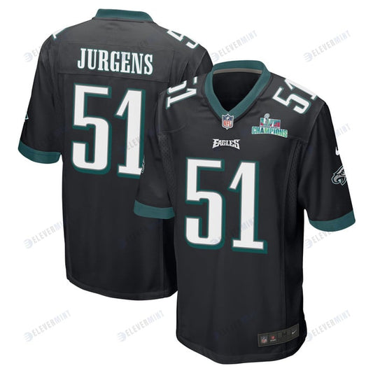 Cam Jurgens 51 Philadelphia Eagles Super Bowl LVII Champions Men Game Jersey - Black