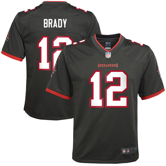 Youth Tampa Bay Buccaneers Tom Brady Alternate Game Jersey Pewter