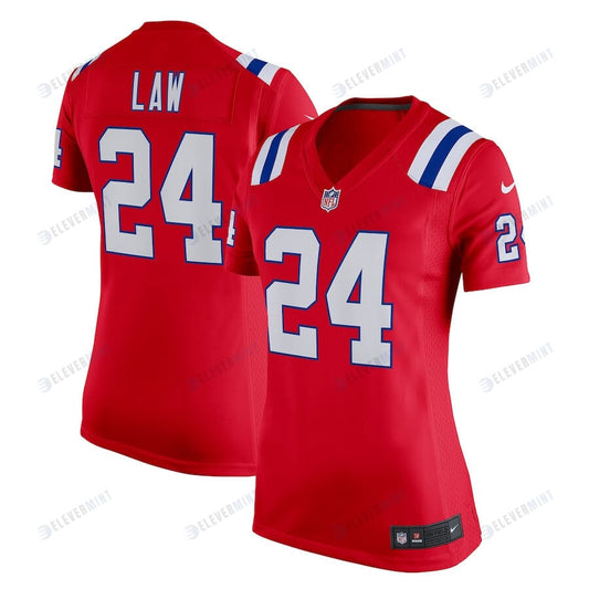 Ty Law 24 New England Patriots Women Retired Game Jersey - Red