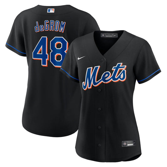 Women's New York Mets Jacob deGrom Alternate Player Jersey - Black