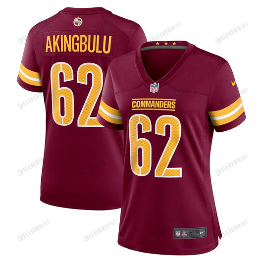 Alex Akingbulu 62 Washington Commanders Women Game Jersey - Burgundy