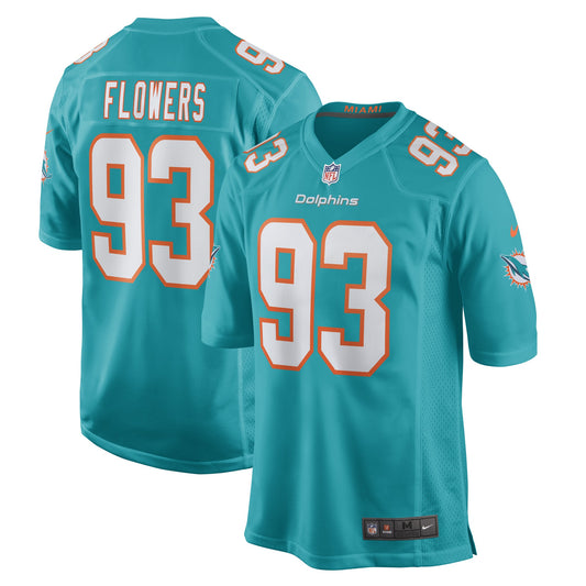 Trey Flowers Miami Dolphins Nike Game Player Jersey - Aqua