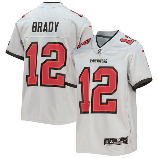 Youth Tampa Bay Buccaneers Tom Brady Inverted Team Game Jersey Gray