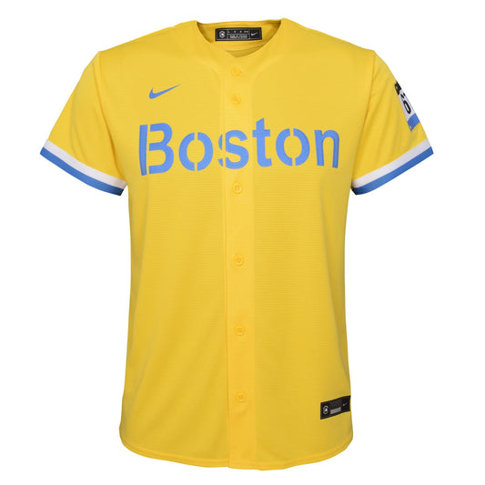 Boys' Grade School  Nike Red Sox City Connect Replica Team Jersey - Gold