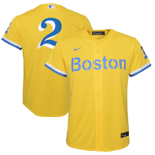 Youth Boston Red Sox Xander Bogaerts City Connect Replica Jersey - Gold