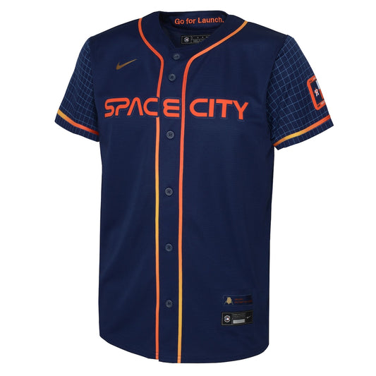 Boys' Grade School Alex Bregman Nike Astros 2022 City Connect Replica Jersey - Navy