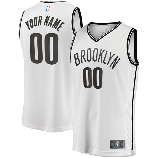 Brooklyn Nets Fanatics Branded Youth Fast Break Replica Custom Jersey - Association Edition - White