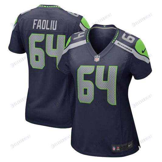 Austin Faoliu 64 Seattle Seahawks Women Game Jersey - College Navy