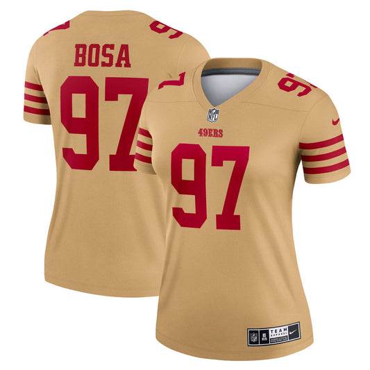 Women's San Francisco 49ers Nick Bosa Team Inverted Legend Jersey Gold