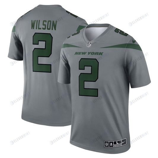 Zach Wilson 2 New York Jets Men Inverted Legend Jersey - Gray