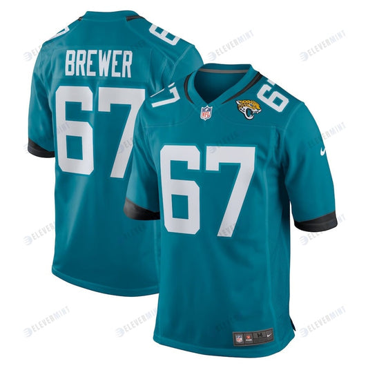 Chandler Brewer 67 Jacksonville Jaguars Men Game Jersey - Teal