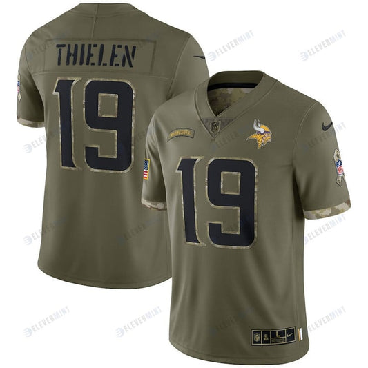 Adam Thielen Minnesota Vikings 2022 Salute To Service Limited Jersey - Olive