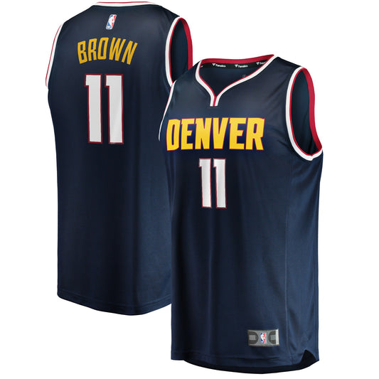 Bruce Brown Denver Nuggets Fanatics Branded Fast Break Replica Jersey - Icon Edition - Navy