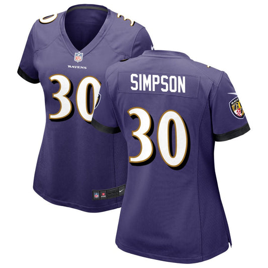 Trenton Simpson Baltimore Ravens Nike Women's Game Jersey - Purple