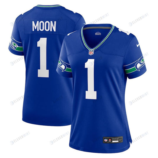 Warren Moon 1 Seattle Seahawks Women Throwback Retired Game Jersey - Royal