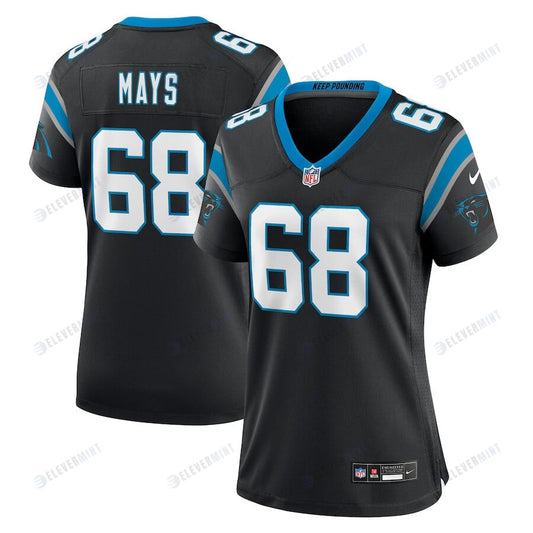 Cade Mays 68 Carolina Panthers Women Team Game Jersey - Black