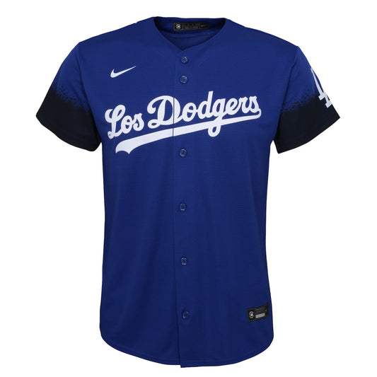 Boys' Grade School Clayton Kershaw Nike Dodgers City Connect Replica Jersey - Blue