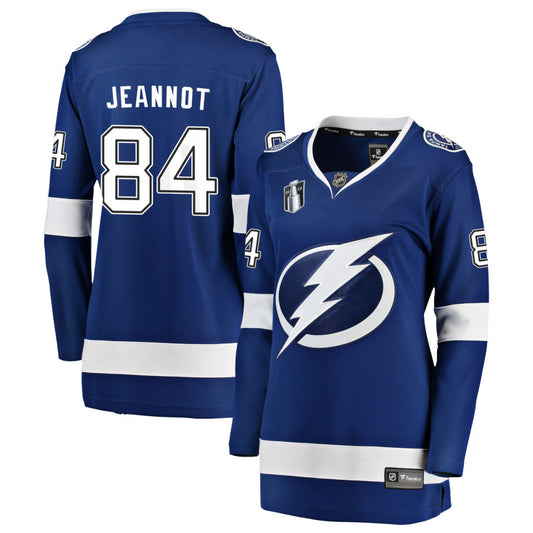 Tanner Jeannot Tampa Bay Lightning Fanatics Branded Women's Home 2022 Stanley Cup Final Breakaway Jersey - Blue