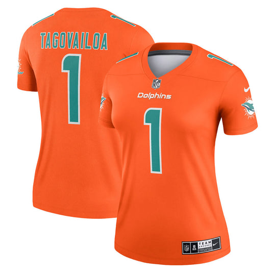 Women's Miami Dolphins Tua Tagovailoa Inverted Legend Jersey Orange