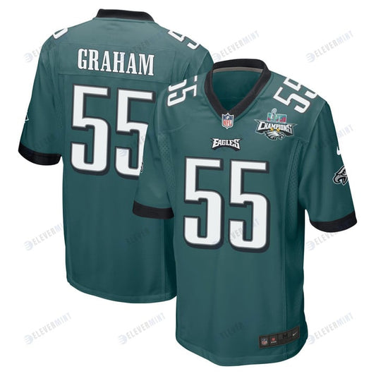 Brandon Graham 55 Philadelphia Eagles Super Bowl LVII Champions 2 Stars Men Game Jersey - Midnight Green