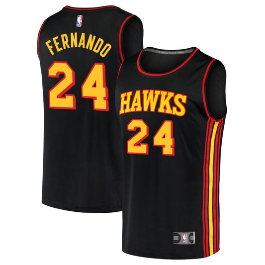 Bruno Fernando Atlanta Hawks Fanatics Branded Fast Break Replica Jersey Black - Statement Edition