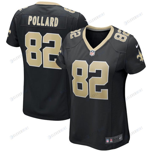 Bob Pollard 82 New Orleans Saints Women's Game Jersey - Black