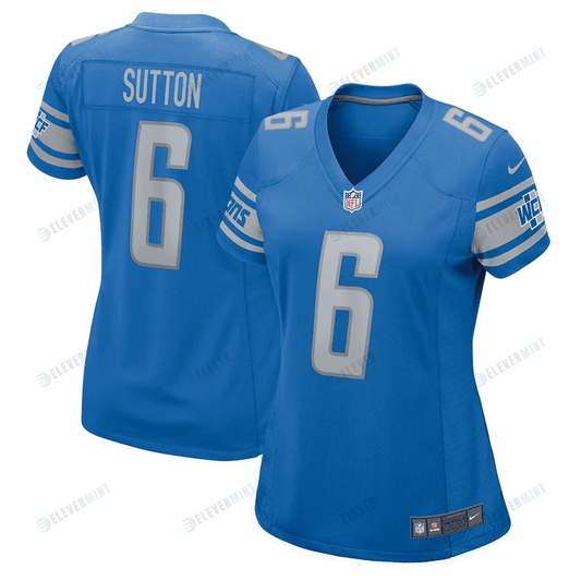 Cam Sutton 6 Detroit Lions Women Game Jersey - Blue