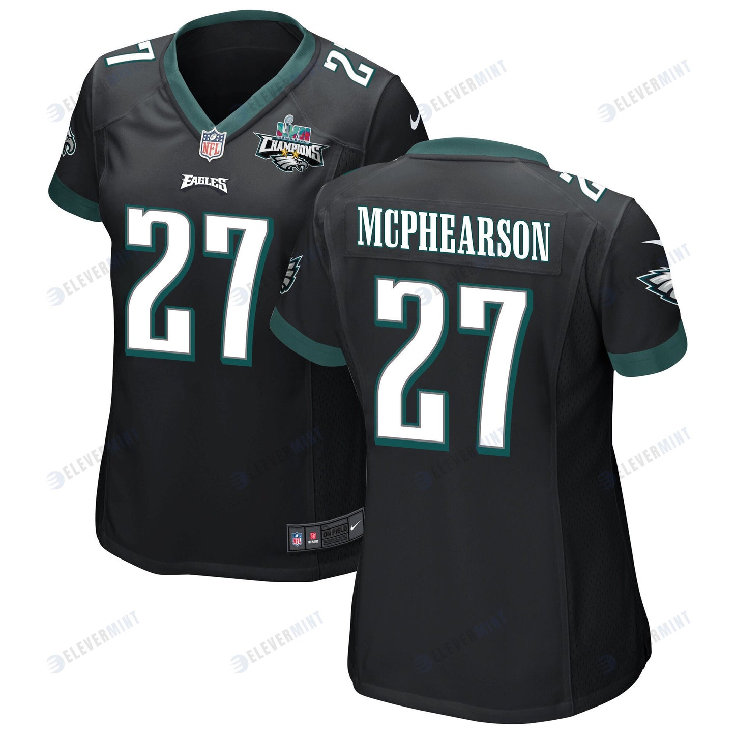 Zech McPhearson 27 Philadelphia Eagles Super Bowl LVII Champions 2 Stars Women Game Jersey - Black