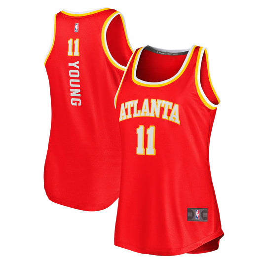 Trae Young Atlanta Hawks Fanatics Branded Women's 2020/21 Fast Break Tank Jersey - Icon Edition - Red